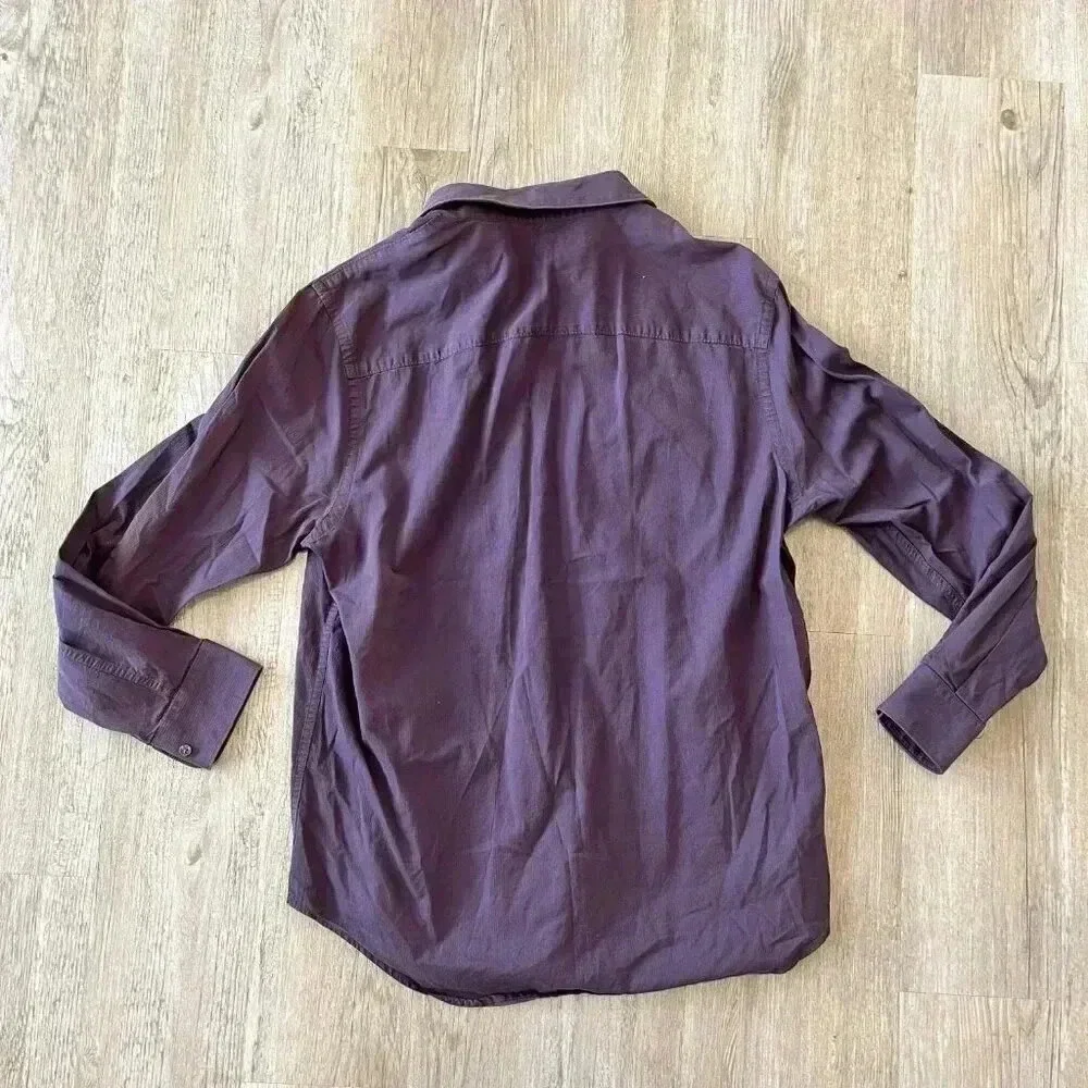 Mens Perry Ellis Purple Button Up Shirt - L - Picture 4 of 5
